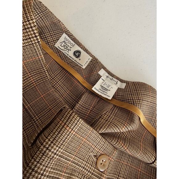 VTG Un Deux Trois 123 Tan Taupe Plaid Single-Button Pant Suit Size 48 - Picture 7 of 7